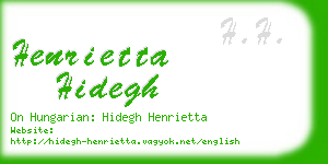 henrietta hidegh business card